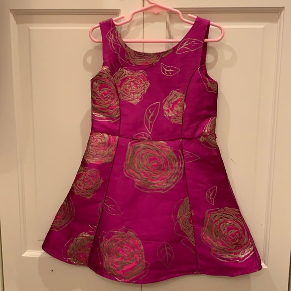 Magenta Dress with Gold